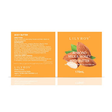 Almond Milk & Honey Body Butter – With Vitamin E & Jojoba Oil | LILY ROY (219.6g)