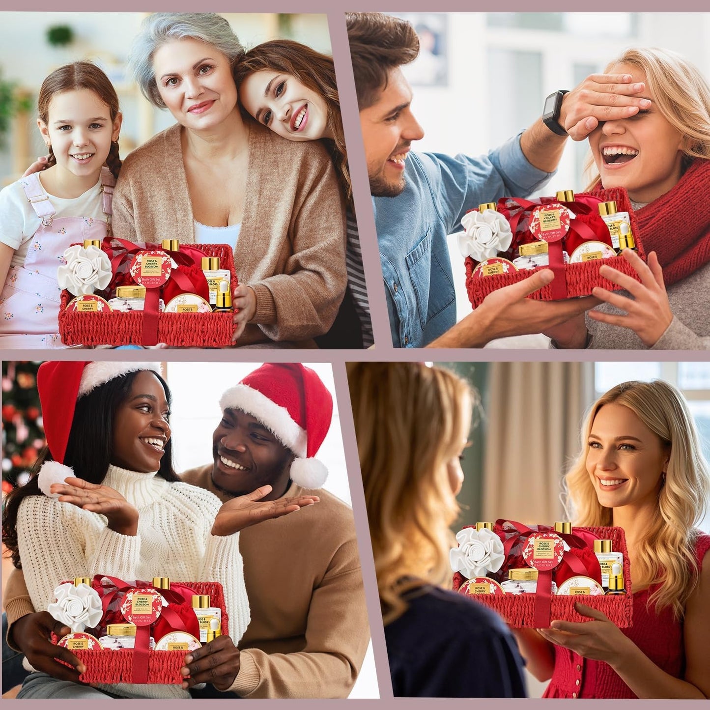 GIRRL 20Pcs Spa Gift Set for Women – Rose & Cherry Blossom Scent