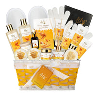 LILY ROY Spa Gift Baskets Set – 18-Piece Bath & Body Gift Set for Women & Men
