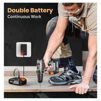 BOSS 36V Cordless Electric Drill with 2 x 2.0Ah Batteries – 42Nm Torque, 25+1 Settings, 2-Speed Power Driver with LED Light