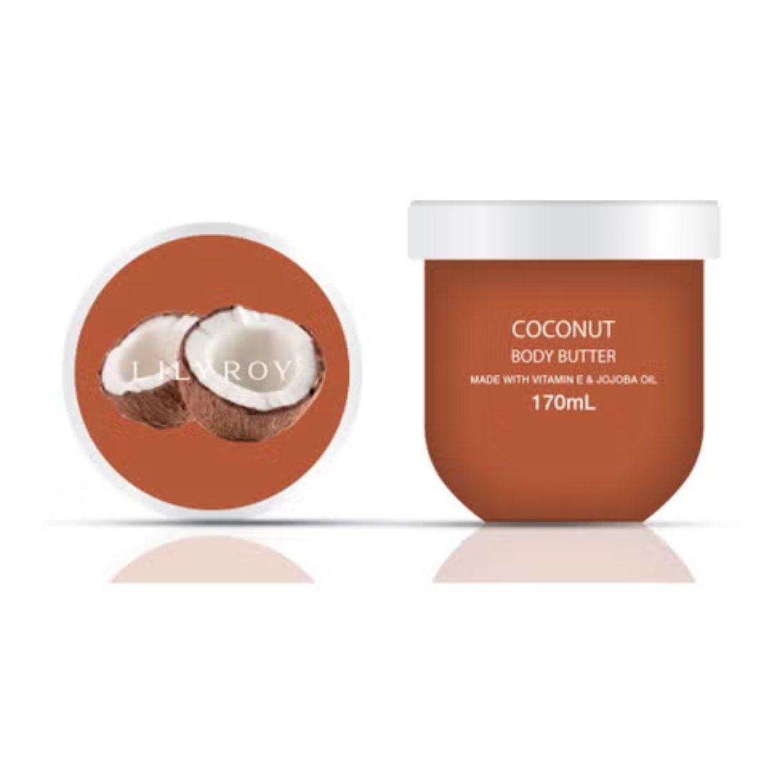 Coconut Body Butter – With Vitamin E & Jojoba Oil | LILY ROY (219.6g)