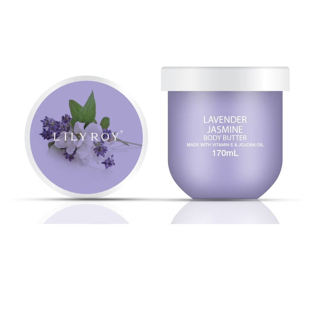 Lavender Jasmine Body Butter – With Vitamin E & Jojoba Oil | LILY ROY (219.6g)