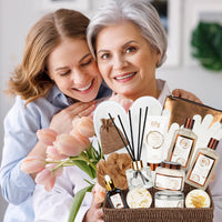 LILY ROY Coconut Vanilla Bath Gift Set – 17 PCS Spa Basket for Women