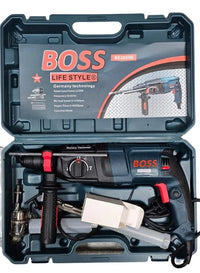 BOSS 800W Rotary Hammer Drill – 26mm SDS-Plus | 3 Modes (Drill, Hammer, Chisel) | 360° Auxiliary Handle | Concrete & Masonry Power Tool with Carrying Case