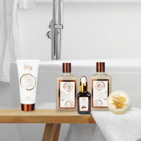 LILY ROY Coconut Vanilla Bath Gift Set – 17 PCS Spa Basket for Women